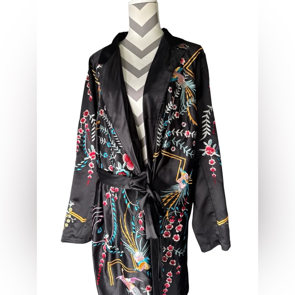 ASOS Embroidered Satin Robe - Picture 2 of 6